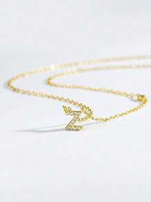 1 件闪亮 925 纯银十二星石简约水晶女士项链华丽复古派对周年纪念礼物送给女朋友