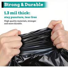 45 Gallon Trash Bags Heavy Duty, (50PCS) 1.9MIL Trash Bags Large Black Trash Bags 35in*39.4in Garbage Bags For Lawn, Leaf, And Commercial
