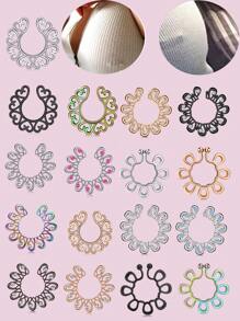 AVYRING 2 pièces Jolie bague de mamelon Y2K réglable pour femmes, bouclier de mamelon, bague de mamelon clip-on, bijou de piercing de mamelon faux