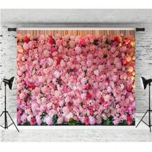 Pink Rose Wall Design Backdrop Wedding Venue Decoration Banner Wedding Portrait Photo Booth Decoration Props Vinyl