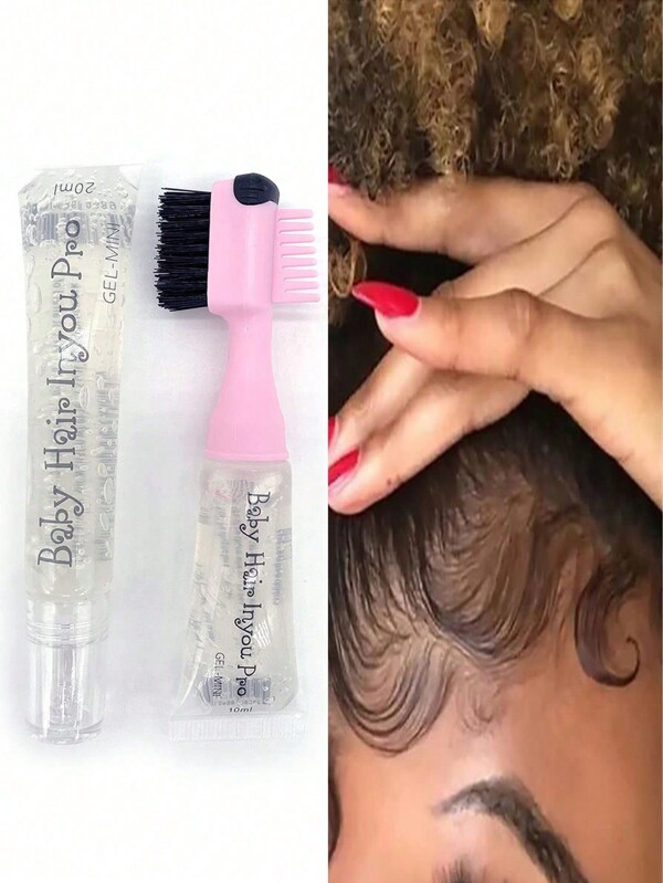 Edge Control Hair Gel Edge Brush Refillable Pocket Size Baby Hair Brush Kit Perfect Performance Long Lasting No White Residue Extreme Strong Hold Natural Formula Hair Gel For Women