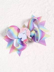 1 件装女孩独角兽蝴蝶结发夹，布艺鳄鱼夹蝴蝶结发夹，可爱发饰，适合女孩最好的朋友派对礼物 - 蝴蝶結髮夾 - 查看 2