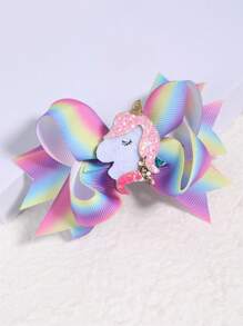 1 件装女孩独角兽蝴蝶结发夹，布艺鳄鱼夹蝴蝶结发夹，可爱发饰，适合女孩最好的朋友派对礼物 - 蝴蝶結髮夾 - 查看 3