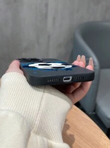 1 Stück TPU matter schwarzer Tornado Football Grafik Handyhülle, kompatibel mit Apple, A/S Serie, Redmi Note, OPPO A/Reno, INFINIX Handys. 2 Kamera Loch Stile, zufällige Lieferung