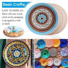 12pcs Unfinished Round Wooden Discs, Assorted Sizes Blank Round Wood Blanks, Suitable For Painting, Carving, Laser Engraving And DIY Crafts