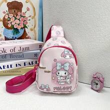 Sanrio 1pc Hello Kitty Cartoon Cute Chest Bag, A Lightweight And Stylish Travel Crossbody Backpack For Boys And Girls, Suitable For Shoulder/Crossbody/Chest Back Use, Suitable For Daily Travel And Storage,Boho Vibes