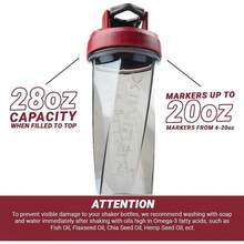 HELIMIX 2.0 Vortex Blender Shaker Bottle Holds Upto 28oz |   No Blending Ball Or Whisk |   USA Made |   Portable Pre Workout Whey Protein Drink Shaker Cup |   Mixes Cocktails Smoothies Shakes |   Top Rack - 酒紅色 - 查看 5