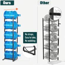 MYLOLF Soporte para garrafón de agua de 5 galones, estante para garrafón de agua, soporte para botellas de agua, soporte de 3/4/5 niveles para botellas de agua, soporte para garrafón de agua, organizador de botellas de agua para cocina, oficina, sala de estar