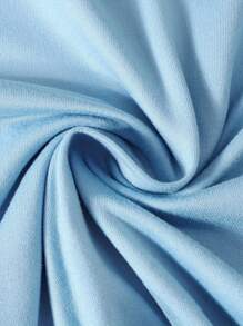 2pcs Young Boy Solid Color Patchwork Letter Print Breathable Moisture Wicking Soft Comfortable Outdoor Running Exercise Short Sleeve Sports Outfit, Spring/Summer - Baby Blue - View 6