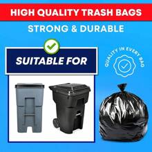 Bolsas de basura de 55-60 galones, bolsas de basura negras de contratista de 3 mil (Mega Paquete de Valor 50 Bolsas con Ataduras) Bolsas de basura de 55 galones de gran resistencia, Bolsas de basura extra grandes para construcción, hojas del patio y césped