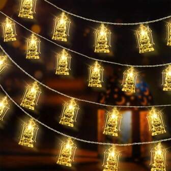 1 件 10/20/30/40 开斋节灯笼斋月串灯悬挂装饰灯电池供电适用于家庭花园卧室庭院斋月节日派对商店装饰