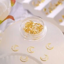 5g Golden Jar Nail Art Accessories Moon Star Heart Diamond Shell And Other Small Accessories In Various Shapes, 9 Jar Optional Accessories Nail Art Golden Accessories Accessories For Nail Art Design Nail Art DIY Essential