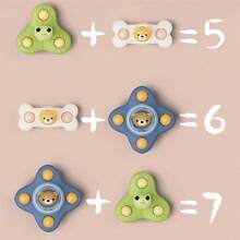 1pc Cute Cartoon Suction Cup Toy, Children's Educational Rattle Spinning Top Bath Toy, Perfect Gift For Boys And Girls, Christmas, Halloween, Thanksgiving (Random Color Accessories)