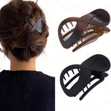 发夹 4 件多色发夹后脑勺鸭嘴夹发夹高级感八字夹简约百搭发饰优雅爪夹，学校用品，学院秋季配饰
