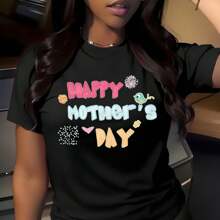 FashionHappy Mother'sDesign T-Shirt  Soft And Comfortable Round Neck Short Sleeve