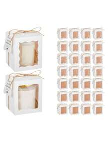 20pcs/Pack Party/Gift Paper Box With Window, Creative Gift Box