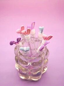 1 pieza/2 piezas Cepillo de pestañas con forma de oreja de conejo, cepillo de máscara de alta calidad, pincel de maquillaje portátil para viajes, color aleatorio - Multicolor - Ver 4