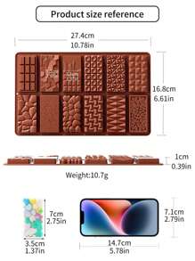 1入組矽膠巧克力模具 - 巧克力棕 - 查看 2