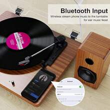 Bluetooth Turntable Built-In Stereo Speakers 3 Speed 3 Size Belt  Record Player For Home Entertainment Decoration Support Vinyl-To-MP3 Recording - Marrón1 - Ver 2