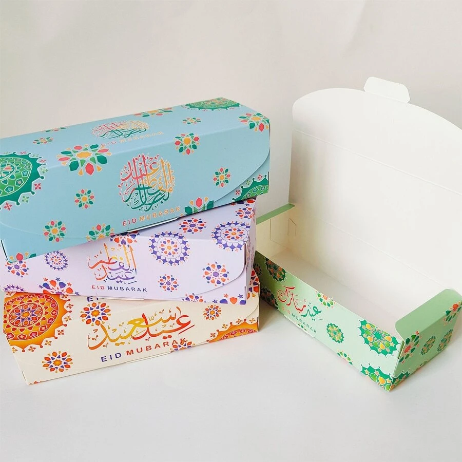 4pcs Rectangular Candy Box Gift Box Ramadan Kareem Candy Box, Eid Mubarak Party Gift Box - Multicolor - View 1