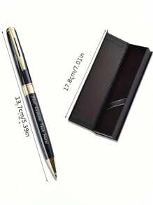 1pcA Customizable Copper-Ink Ball Pen Set With Replaceable Medium Tip And Pocket Clip - Custom Engraved Business Gift, Beautifully Packaged Gift Box