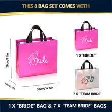 8pcs Bride/Bridal Party Favor Gift Bags, Wedding Decoration Gift Bags, Bridesmaid Gift Bags, Creative Wedding Decoration, Bridal Shower Novelty Sparkling Wedding Decor Gift Bags, Wedding Decor, Home Decor, Room Decor Party Favors Gifts Birthday Graduation Birthday Decorations Party Decorations
