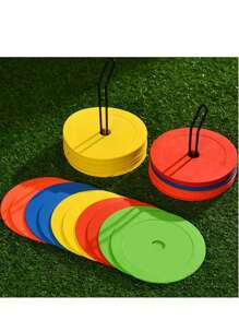 10 piezas/20 piezas Marcadores planos para suelo, conos de entrenamiento de fútbol, vallas de entrenamiento, suministros de entrenamiento de velocidad y agilidad, artículo imprescindible para volver al colegio y festivales deportivos
