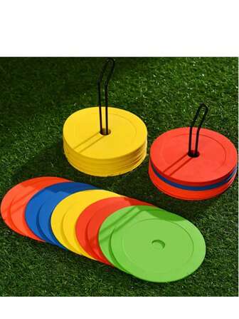 10pcs/20pcs Flat Ground Markers, Soccer Training Cones, Training Hurdles, Speed & Agility Training Gear, Back To School, Sports Festival Essentials, Halloween, Thanksgiving, Christmas