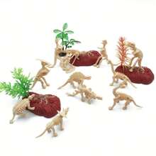 6/12pcs Assorted Dinosaur Fossil Skeleton Toys - Plastic Dino Figures In Cream, Archaeological Excavation Dinosaur Skeleton, Simulation Educational Toy, Ideal For Party Favors, Birthday Decor & Educational Digging Activities, Dinosaur Toys, Thanksgiving/Halloween/Birthday/New Year Gifts,Dinosaur,Dinosaur Toys,Dinosaur Toy,Bug Terrarium,Life Cycle,Kids Party Decor