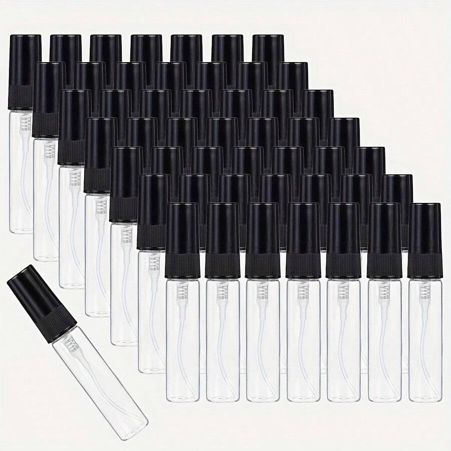 50PCS 5ML Mini Fine Mist Glass Spray Bottle Empty Travel Atomiser Spray Bottles For Perfume Toiletries Liquid Cosmetics