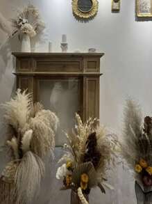 50/100/150pcs 17.5inches Dried Pampas Grass Flowers Baby Shower Decorations Wedding Supplies Accessories Home Farmhouse Room Floral Decor Natural Fluffy Pampas Grass Bouquet Lifelike Colorful Pampas Grass Bouquet Creative Fake Reed Flower Bouquet Simple Fluffy Artificial Plants