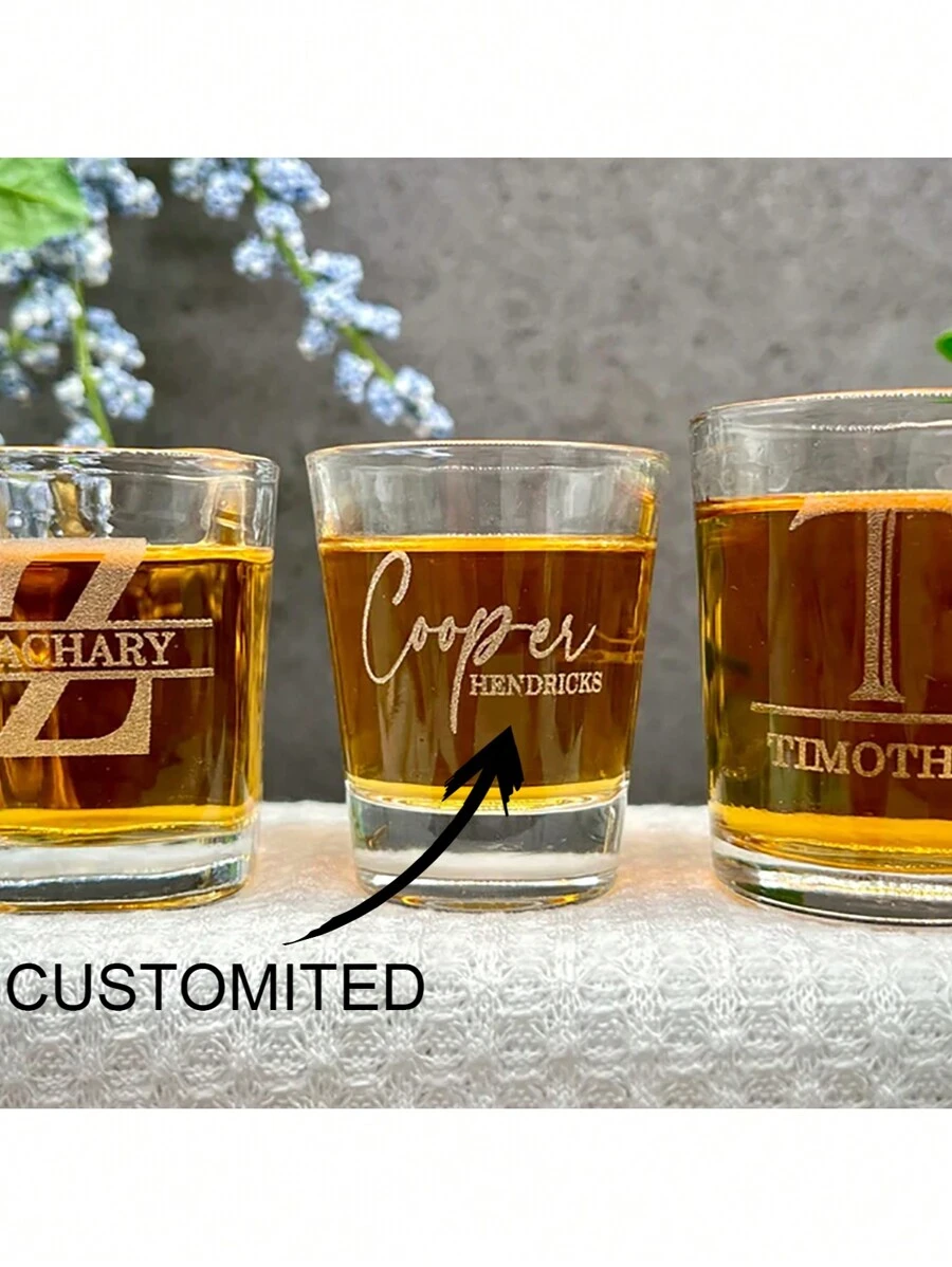 Engraved Shot Glass, Personalized Shot Glass Gift For Groomsmen Party, Family And Friends Party Graduation Shot Glasses For Wedding Favors - Shot - View 1