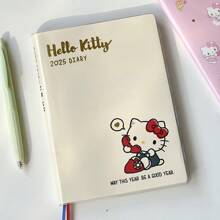 Sanrio Sanrio Hello Kitty 2025 Diary Notebook - 96 Pages, Mixed Color, High Beauty Illustration, Paper Material, Cute Kitty Design, Colorful Pages, Officially Licensed