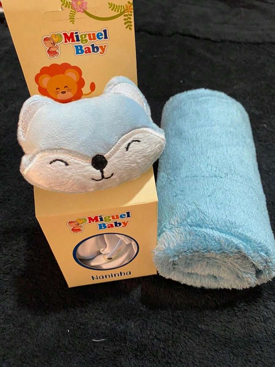 Baby Blanket Kit With Soft Blanket For Baby Boy And Girl With Pacifier Clip - 藍狐 BB 套裝 - 查看 1