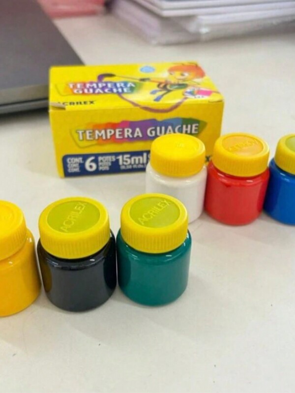 tempera guache radex herois cores basicas  6 cores com 15 ml cada