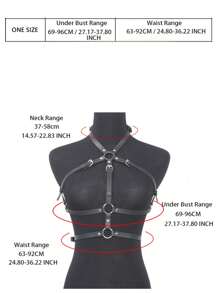Conjunto de lencería Bondage sujetador de PU, correa de bondage y arnés pectoral para ropa gótica de mujer y accesorios