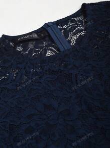 Elegant Lace Mesh Mermaid Bridesmaid Dress, 3/4 Sleeves Dress, Suitable For Weddings & Formal Events, Vintage Casual Resort Party Dress, Wedding Guest Cocktail Dress