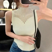 Women's Knitted Beach Top - 杏色 - 查看 2
