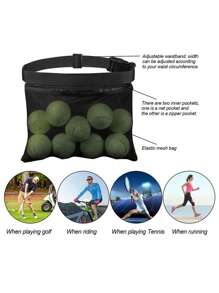 1个网球拾球袋，乒乓球腰挂球袋，高尔夫便携式收纳袋，户外运动球类携带腰包