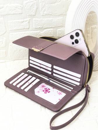 MINGYOU New Women Short Folding Wallet, Soft PU Zipper Multi-Function Large Capacity Card Holder Coin Purse, Exquisite High-Quality Fashion Minimalist Casual Wallet