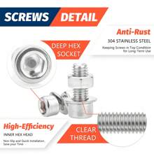 SANJODS Set de 880 piezas de tuercas y pernos hexagonales de acero inoxidable, en tamaños M2/M3/M4/M5, incluye arandelas planas, para sujeción segura / proyectos DIY / uso profesional, ideal para diversas aplicaciones