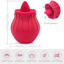 1pc Clitoral Licking Tongue Rose Sex Toy Vibrator Stimulator For Women, Vibrating Rose Adult Women Couples Sex Toys With 10 Modes, Female Mini Clitoris Nipple Vibrator For Woman Her Pleasure - Clitoris Vagina Pussy Pump Tongue Vibrators For Women Quick Sexual Pleasure, Female Couple Sex Toy & Games