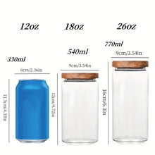 Potes de armazenamento de vidro com tampas, recipientes/potes de cozinha de vidro borossilicato, vêm com tampas herméticas de madeira de acácia, embalagem de 1/2/3/4 conjuntos, 18/26 oz/520/770 ml, estilo minimalista de fazenda, adequado para armazenar massas, aveia, café, especiarias