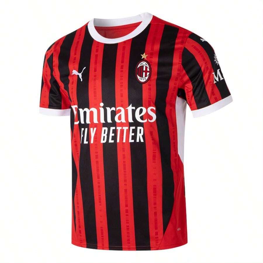 Puma 男士休闲百搭拼色条纹和字母印花短袖运动 T 恤 774979-01