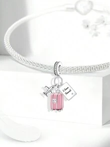 1 pièce Élégant tour du monde Charm perle avion en argent sterling 925 pour femmes. Convient pour les bracelets, les bracelets de jonc, la fabrication de bijoux DIY et l'assortiment quotidien. Décoration de bijoux pour filles