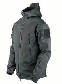 Military Soft Shell Tactical Jacket, Men's Waterproof Windproof Jackets, Men's Army Combat Hooded Coats - Grey - View 7
