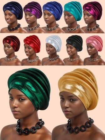 1 件优雅螺旋贝雷帽，适合女性，非洲女士头巾，女性贝雷帽，头巾，尼日利亚头饰，婚礼派对 Gele