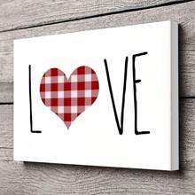 1 Pc Valentine's Day Wall Art Wooden Framed Canvas Painting -  Thickness 2.25cm/0.9inch,Home Gift Decoration, Room Decoration Aesthetic, Wall Decoration Art, Perfect Gift, Autumn And Winter Wall Decoration, Living Room Decoration, Bedroom Decoration, Kitchen Decoration, Entry Decoration, Bathroom Decoration, Direct Wall Painting, High Quality Wall Painting Poster