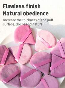 10pcs/Set Velvet Triangle Makeup Sponges, Mini Face Pizza Powder Puffs, Washable Light Makeup Cosmetic Tools, Suitable For All Skin Types, Ideal For Applying Wet & Dry Powder, Great For Beginners,Makeup,Cheap,Room Decor,Vanity,Travel,Bedroom,Makeup Accessories,Puff,Makeup Blender,Powder Puff,Makeup Sponge