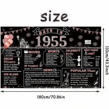 1pc Rose Gold 40th 50th 60th 70th Birthday Party Decorations, 1955 1965 1975 1985 Ladies Banner,40 50 60 70 Birthday Photography Backdrop Vintage Poster Background,40 50 60 70 Party Supplies, Party Favors